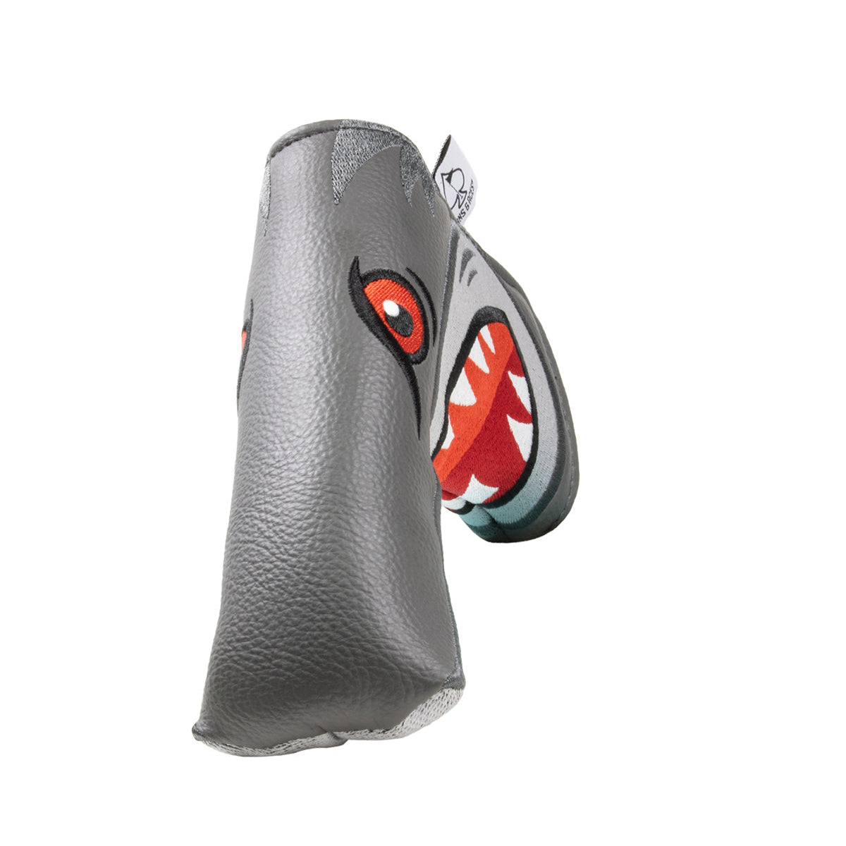 Funny shark-themed golf putter cover with teeth design
