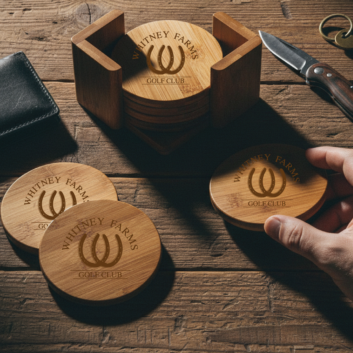 The Legacy Bamboo Coaster Set
