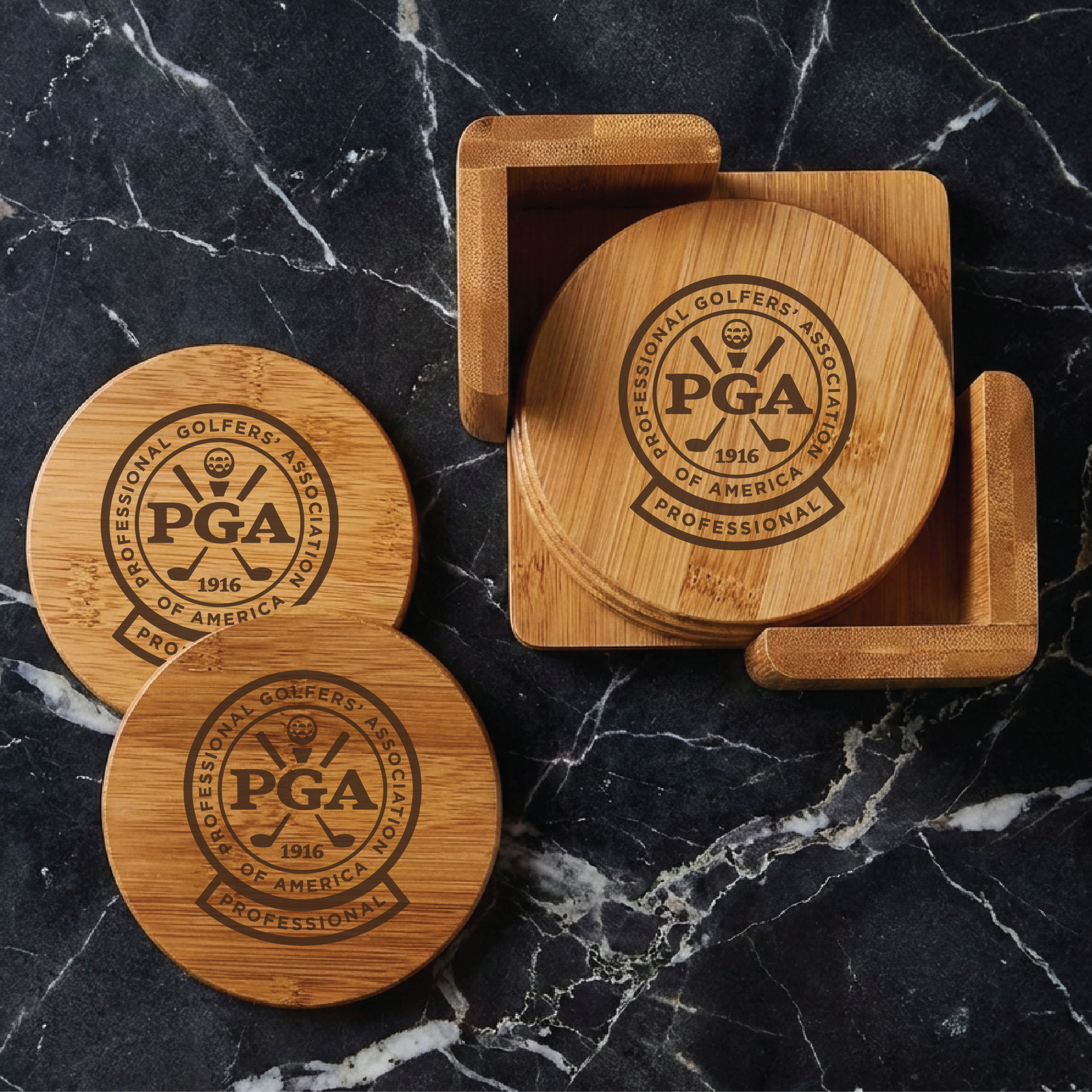 The Legacy Bamboo Coaster Set