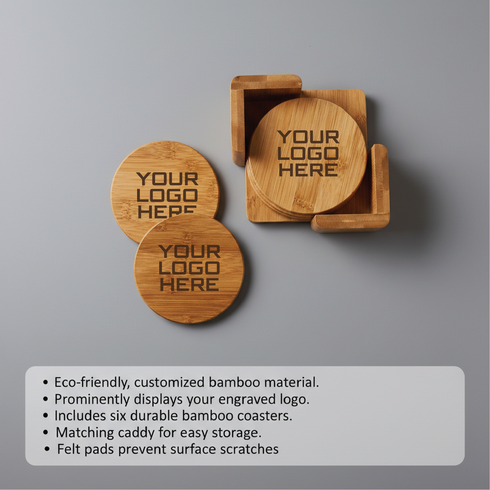 The Legacy Bamboo Coaster Set
