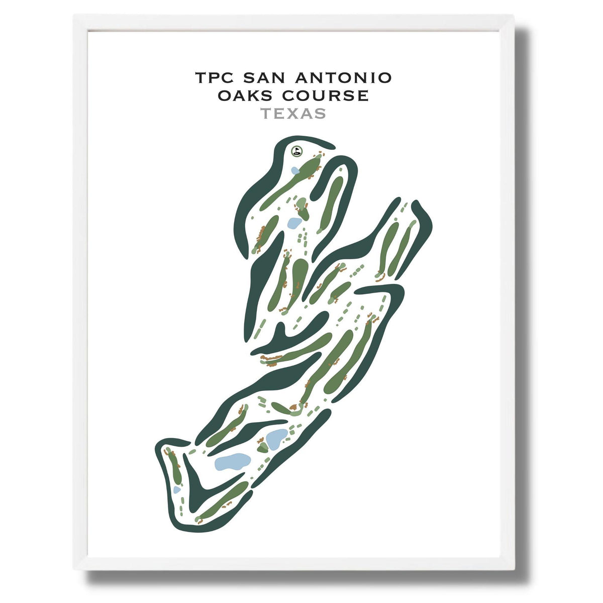 TPC San Antonio Oaks Course, Texas - Printed Golf Courses