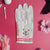 pink floral women’s golf glove with azalea pattern and cabretta leather