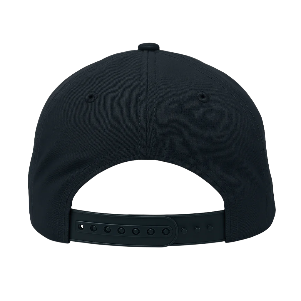 Black cap with a white interior on a white background