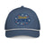 Funny golf hat with “Birdie Juice” patriotic logo in red, white, and blue