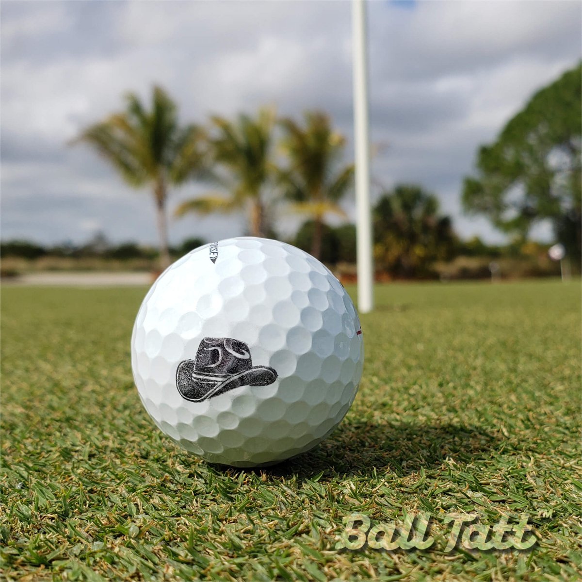 Cowboy Hat golf ball stamp for unique and durable golf ball marking.