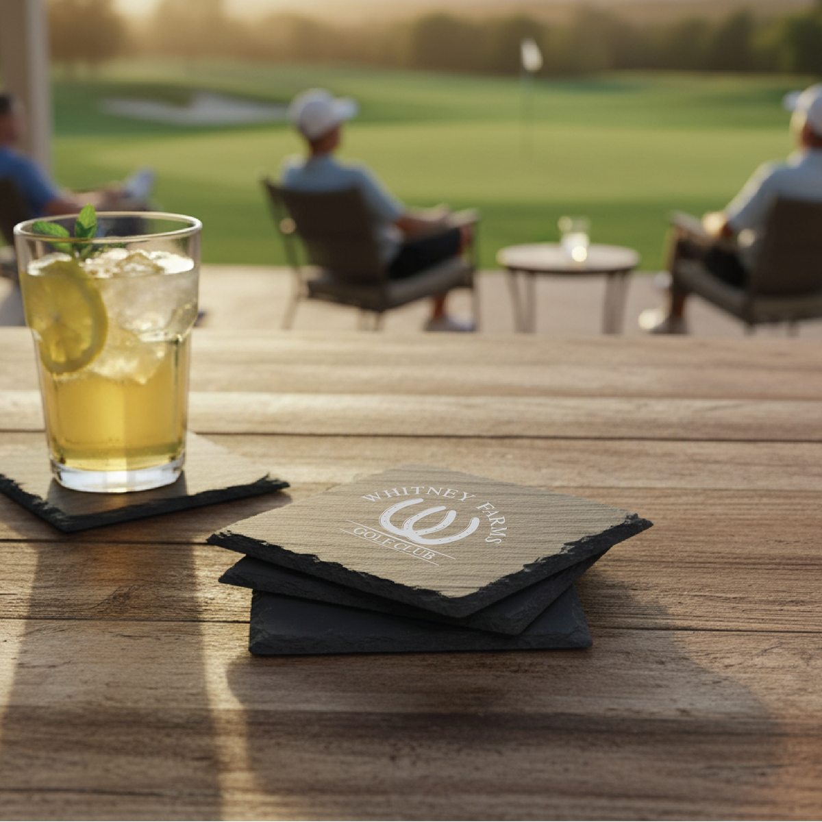 The Fairway Slate Coaster Set