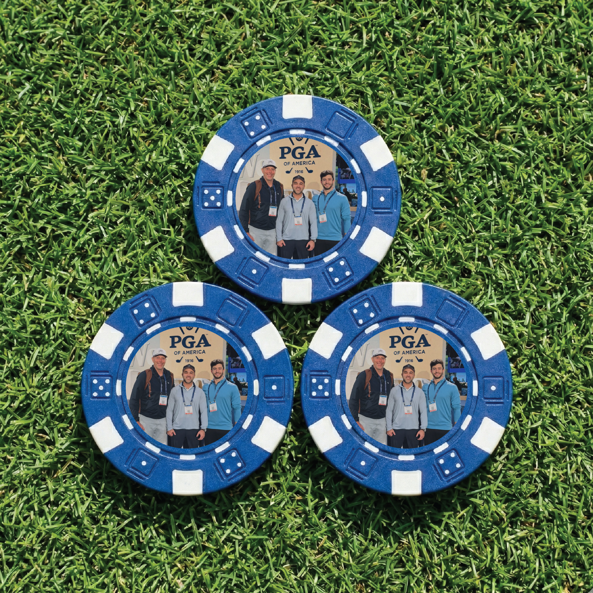 Custom Photo Poker Chip Ball Marker, personalized golf gift for dad