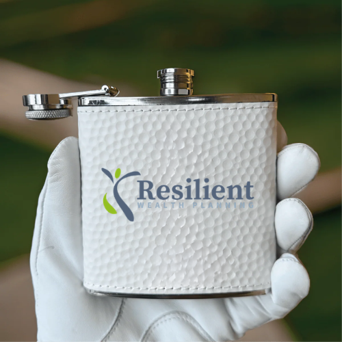 Custom Printed Logo Tee'd Up Flask