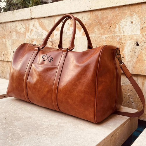 Golf Club Gentlemen’s Duffle bag in vegan leather with monogram
