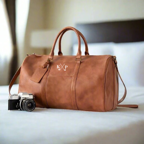 Golf Club Gentlemen’s Duffle bag in vegan leather with monogram