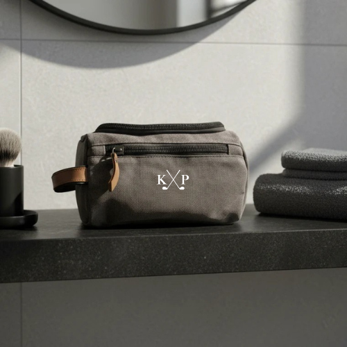 customized logo travel toiletry bag Front Nine Personalized Golf Toiletry Bag - Custom Embroidered Travel Organizer for Golfers