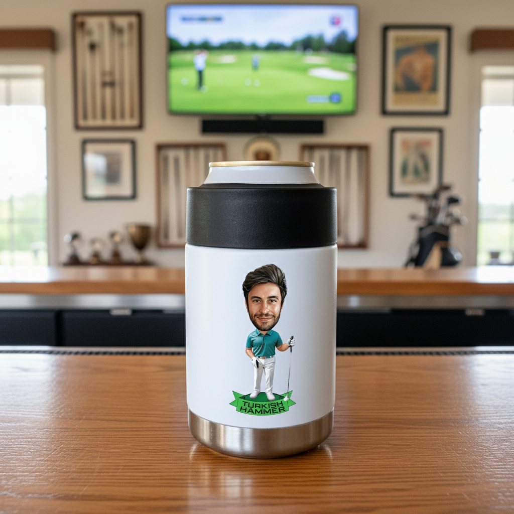 Personalized Golfer Caricature Koozie