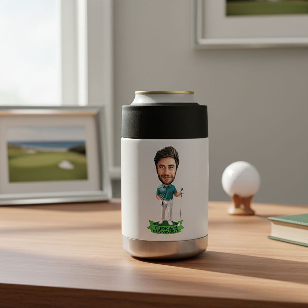 Personalized Golfer Caricature Koozie