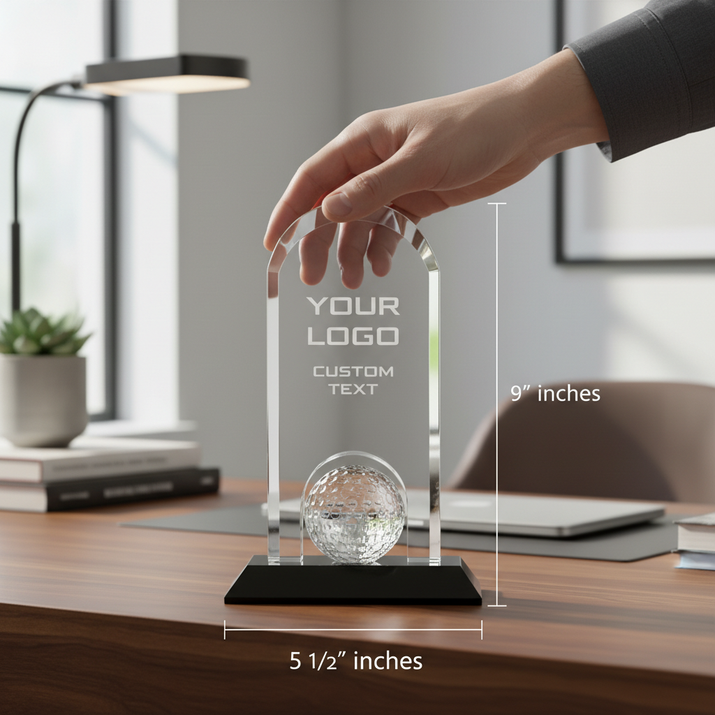 "The Crystal Claret" Personalized Golf Trophy