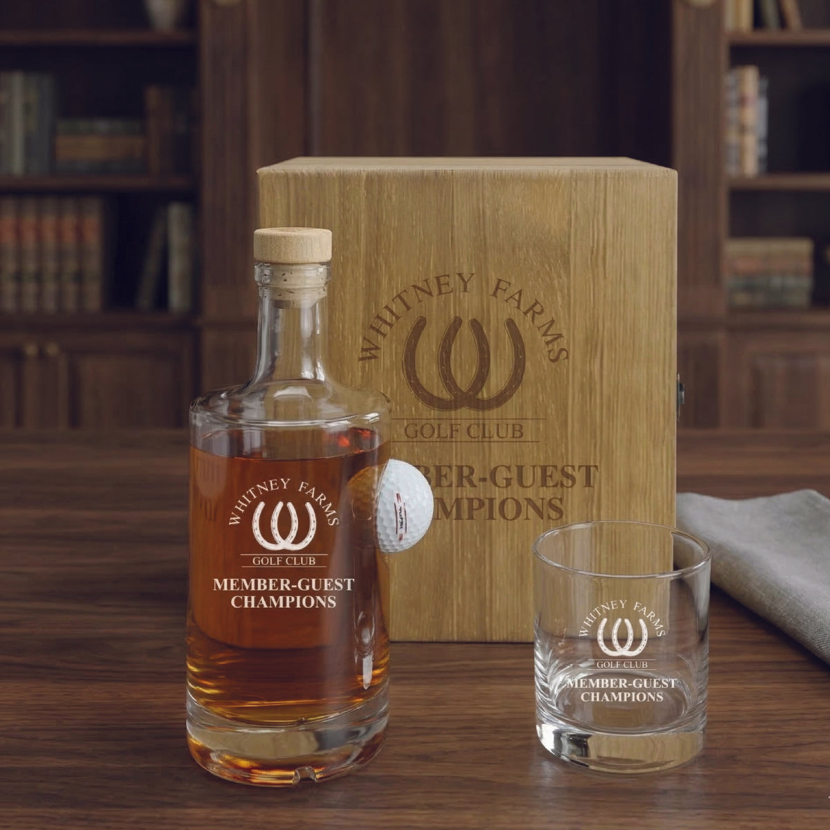 Custom Logo Golf Ball Decanter Gift Set
