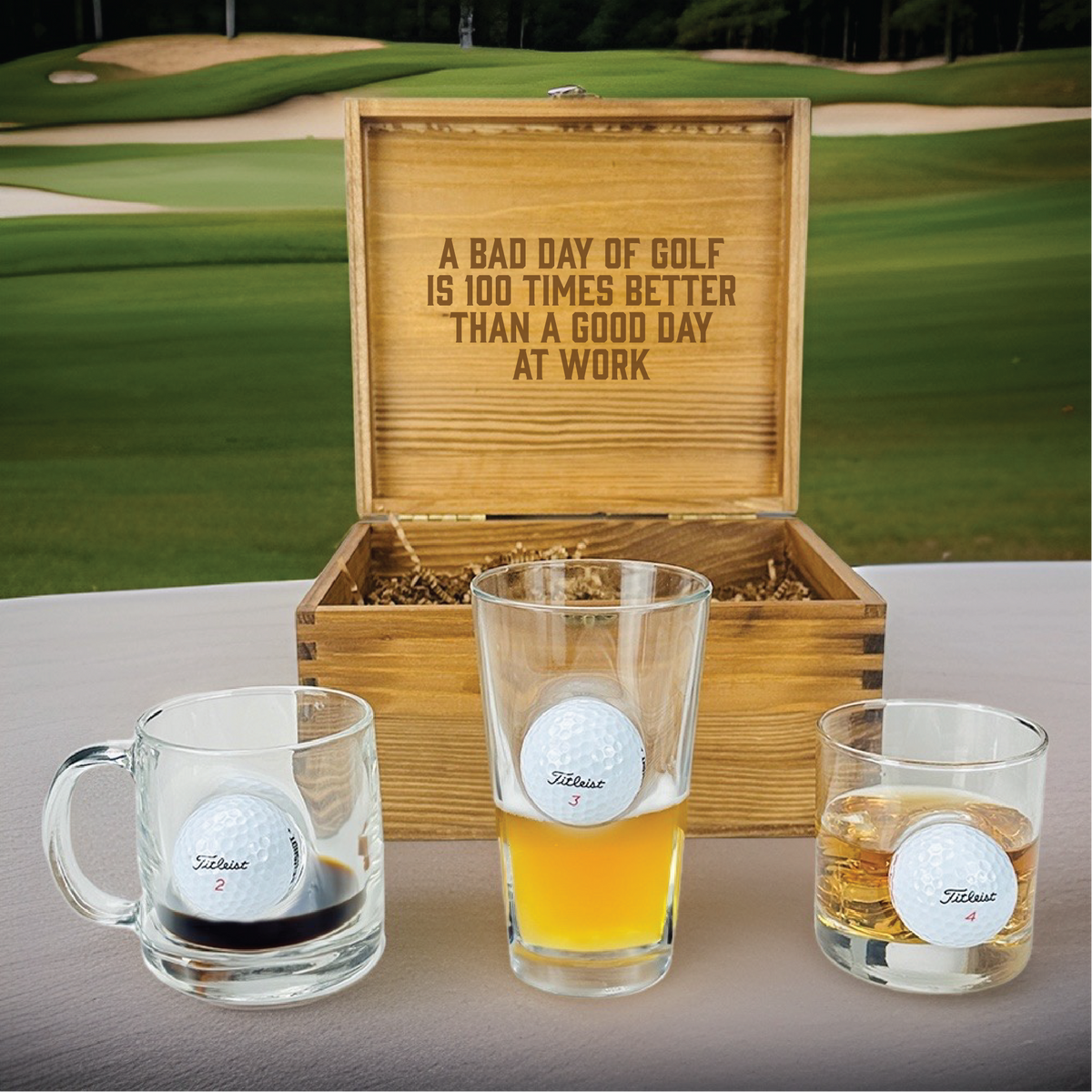 Golfers&#39; Glassware Trio