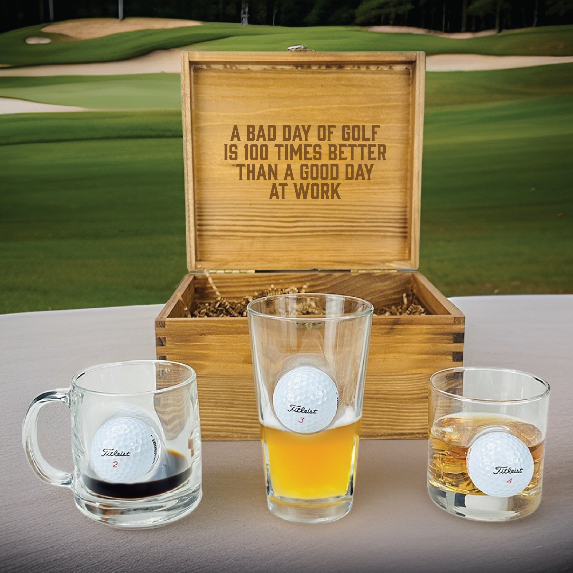 Golfers' Glassware Trio