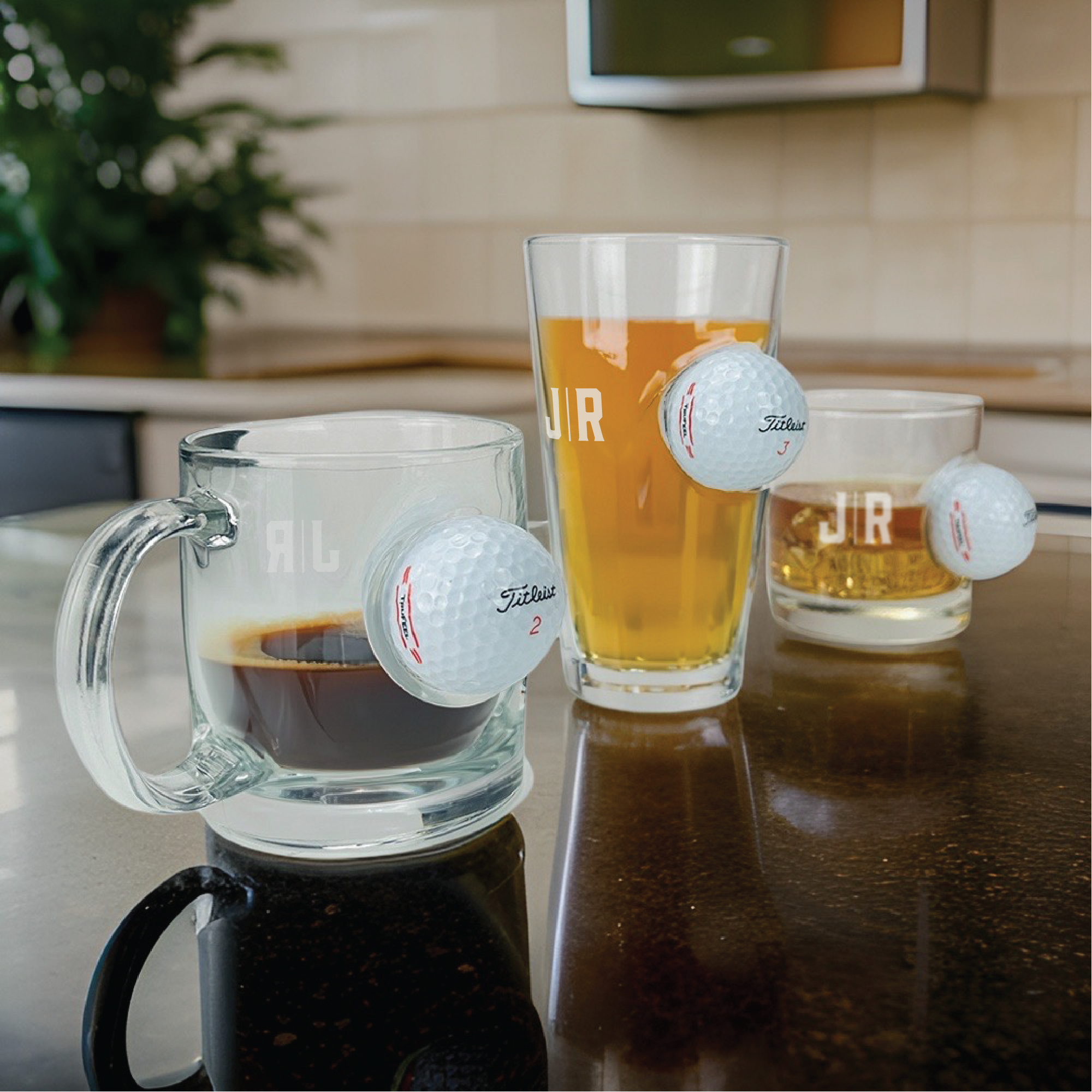 Golfers' Glassware Trio
