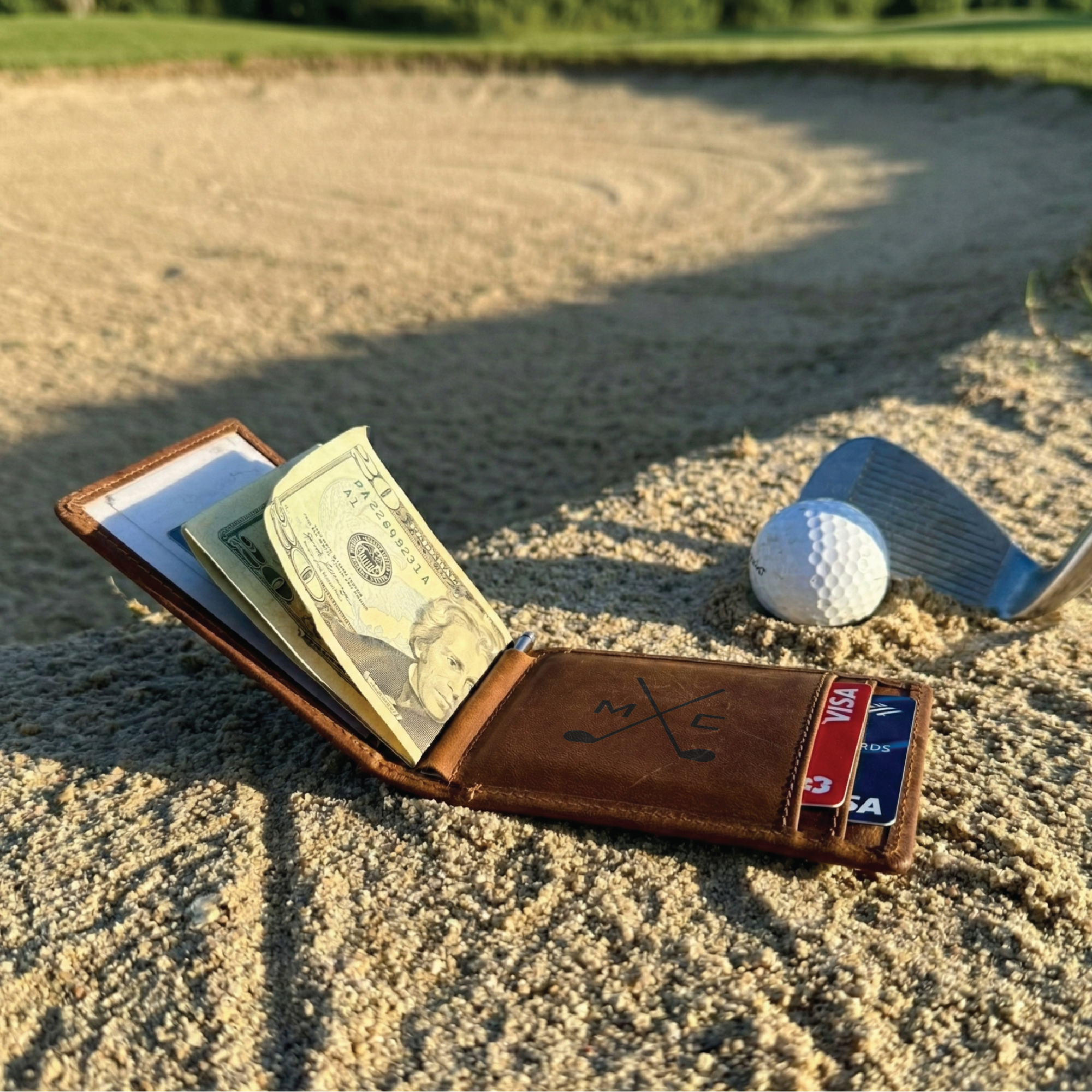 CPG GOLF ウォレット Personalized Golf Wallet for Men | Custom Money Clip | The Green