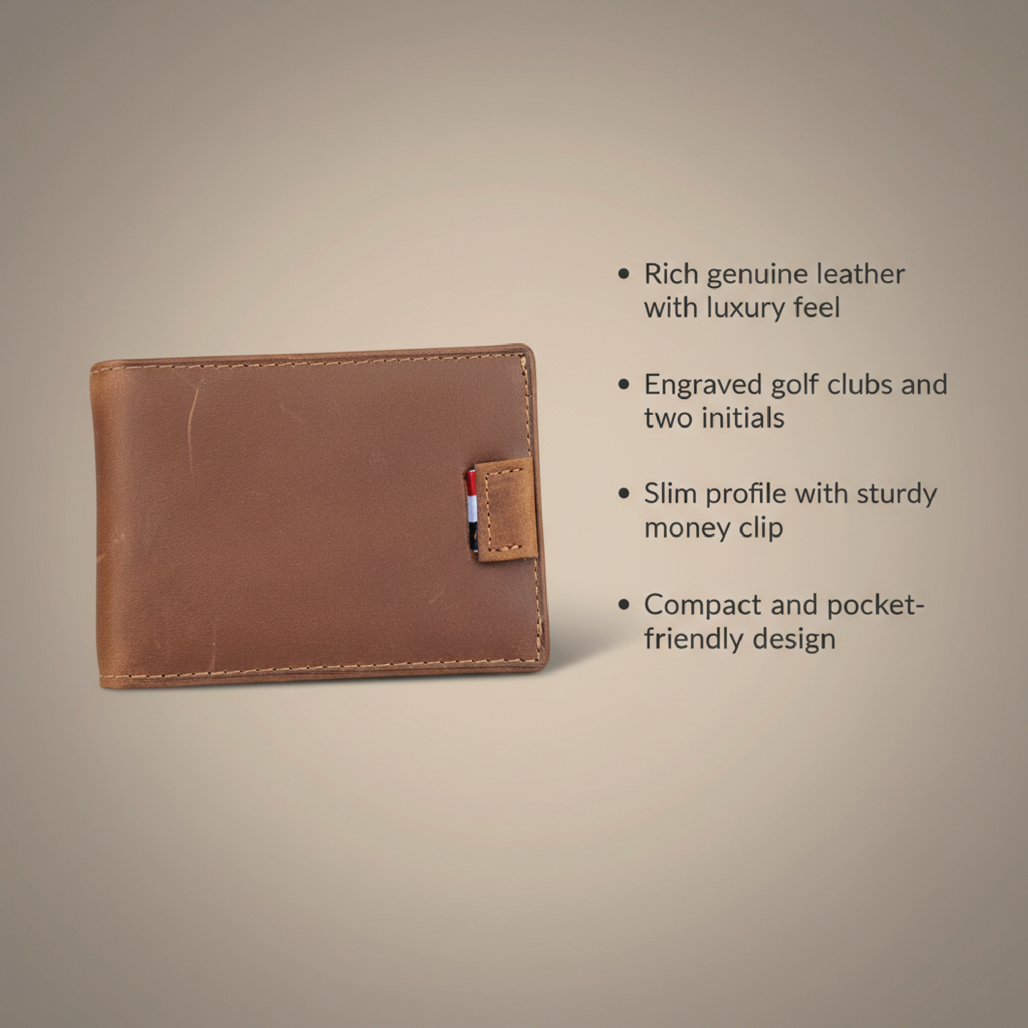 Personalized Golf Wallet for Men | Custom Money Clip | The Green