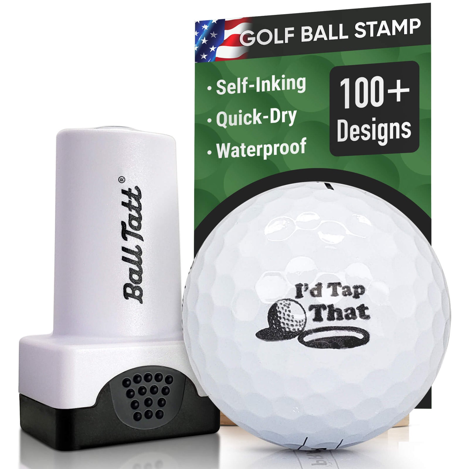 golf ball stamp with “I’d Tap That” design