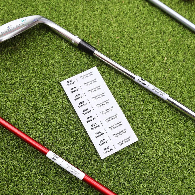 Turf Labels Golf Club Labels With Name - Groovy Golfer
