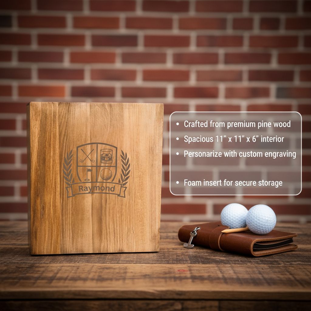 Golfer's Crest Personalized Decanter Box Set