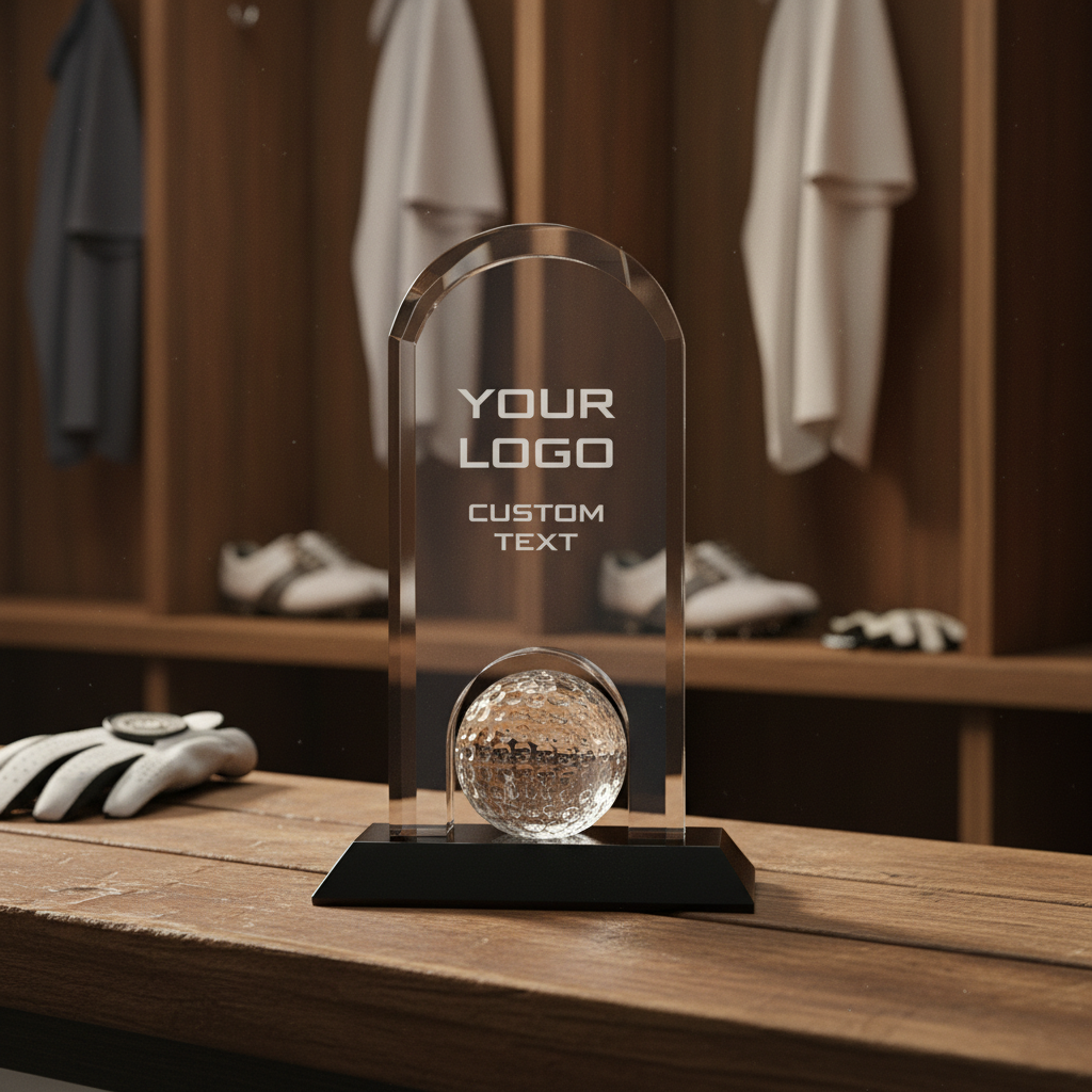 "The Crystal Claret" Personalized Golf Trophy