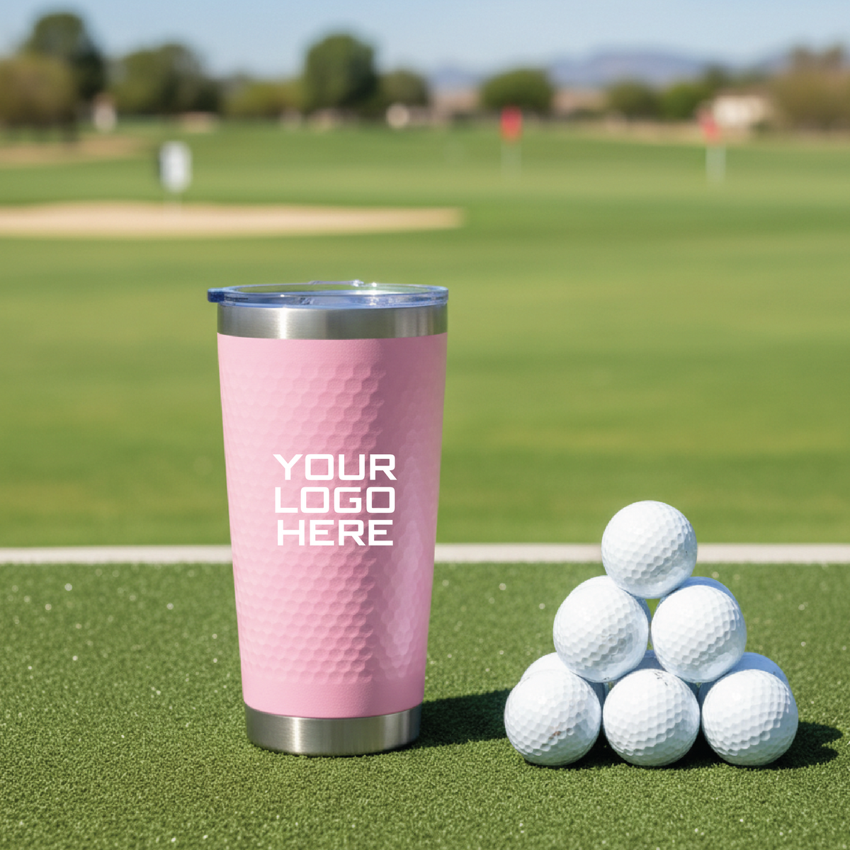 Custom Logo Golf Ball Textured Tumbler