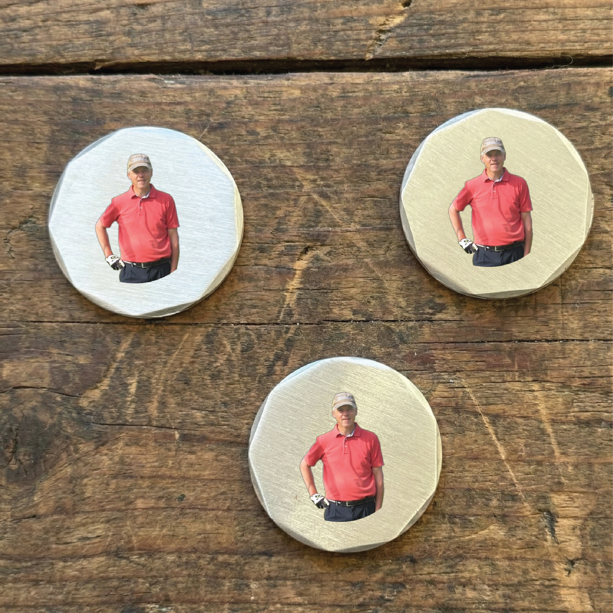 Custom Photo Metal Ball Marker Set (3-Pack)