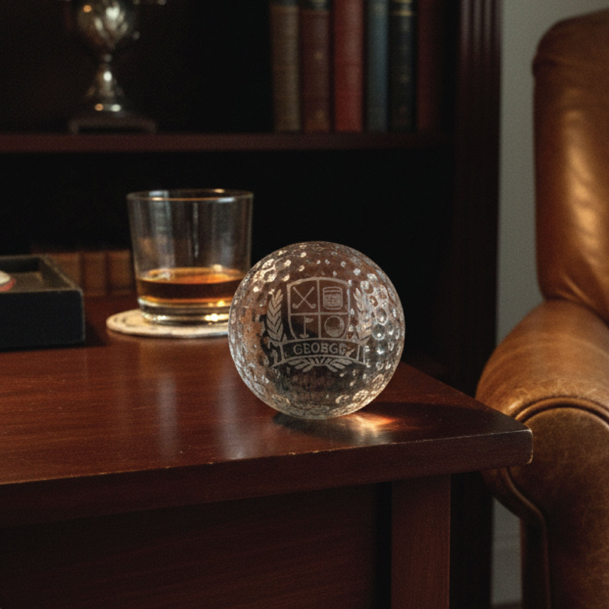 Executive Crystal Golf Ball Paperweight