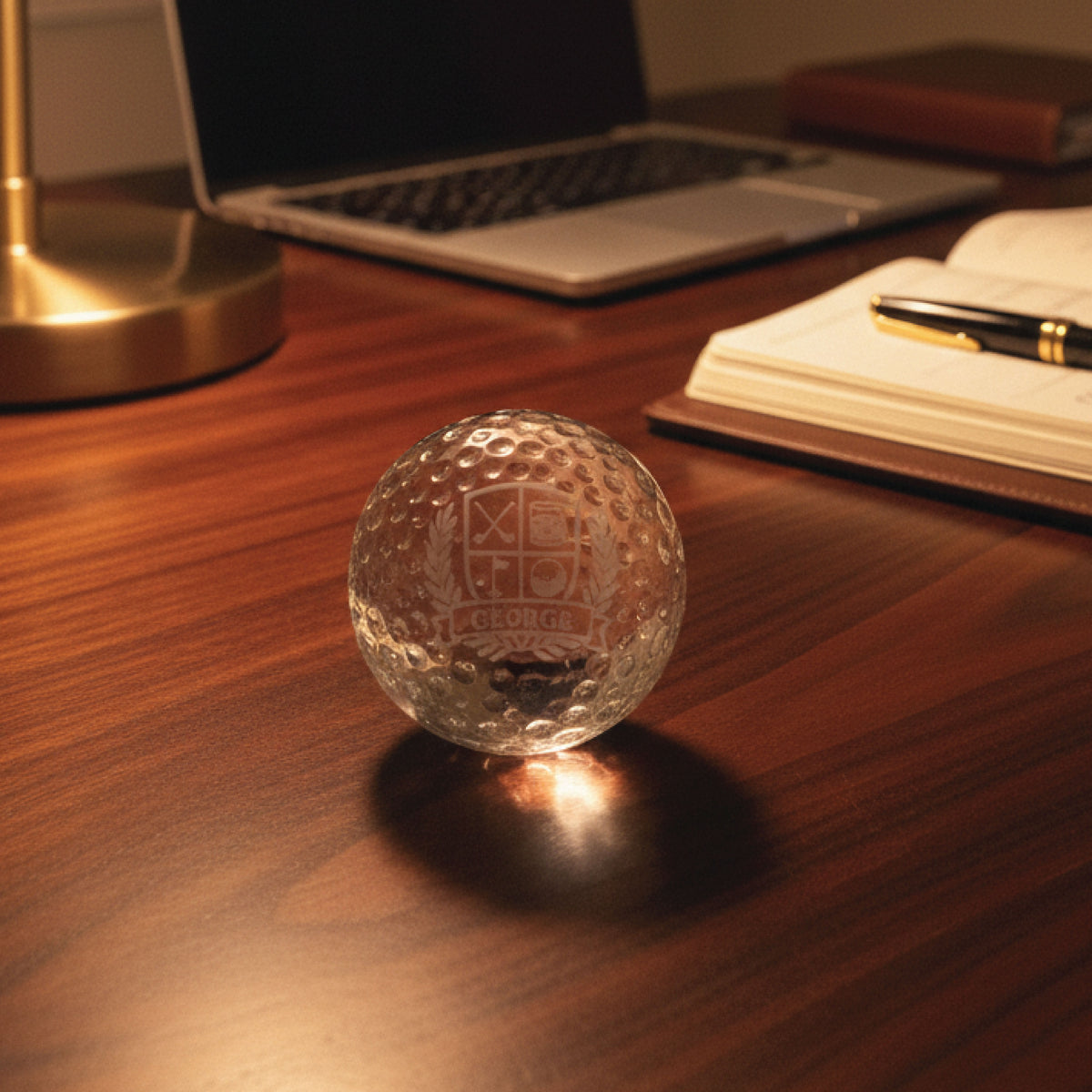 Executive Crystal Golf Ball Paperweight