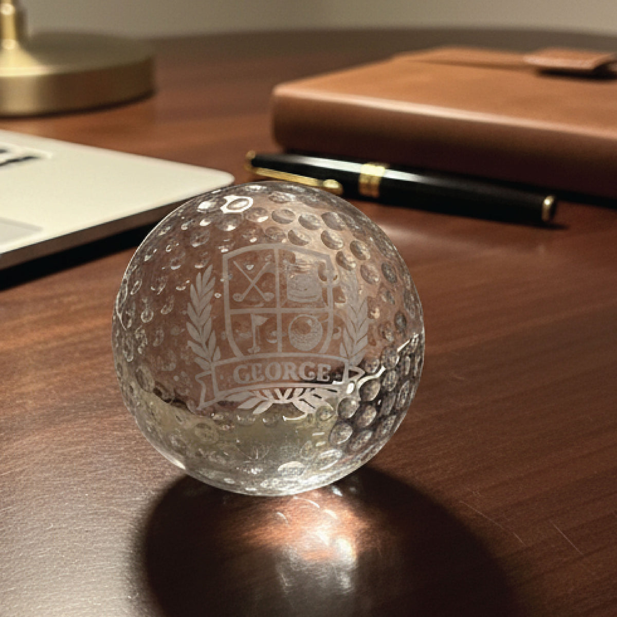 Executive Crystal Golf Ball Paperweight