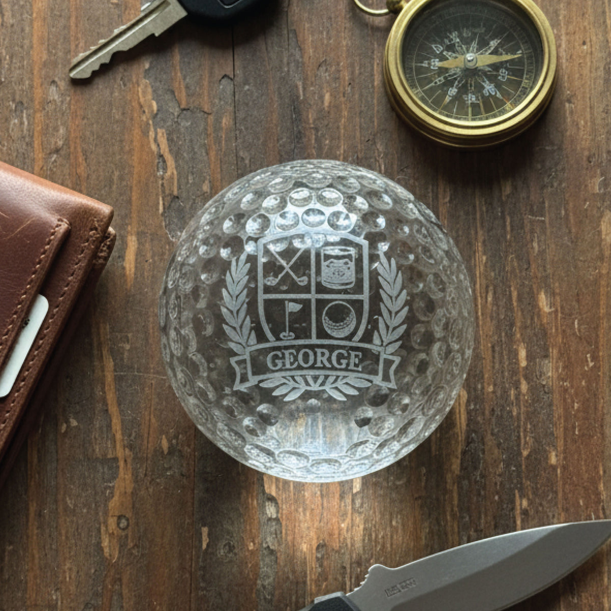 Executive Crystal Golf Ball Paperweight