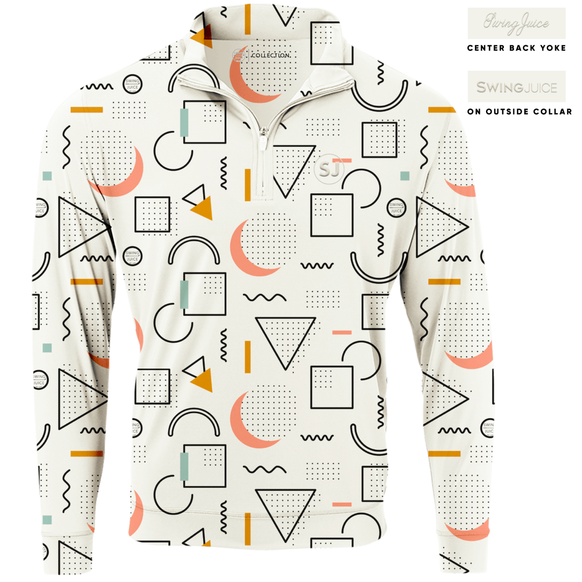 Golf 90s Men&#39;s Quarter Zip - Retro 90s design, lightweight breathable pullover, relaxed fit