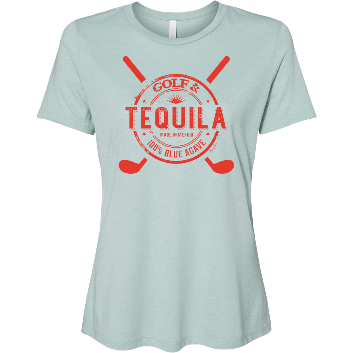 Golf Tequila Women&#39;s T-Shirt - Fun graphic tee with golf and tequila design, soft cotton, relaxed fit