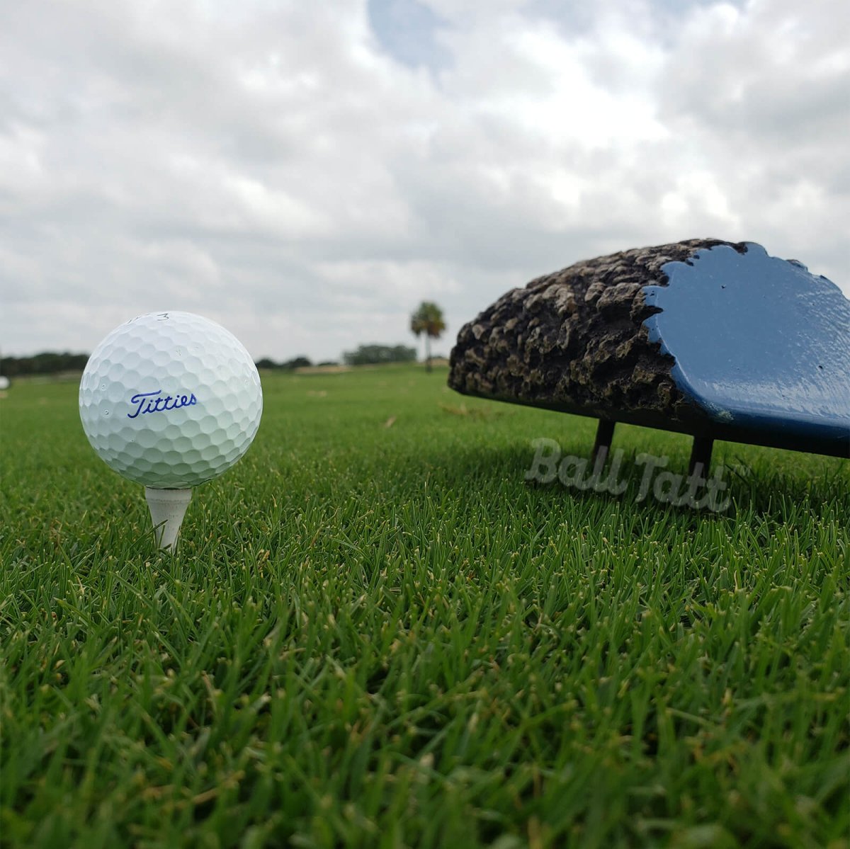 Cheeky Titties golf ball stamp for easy and fun ball marking.