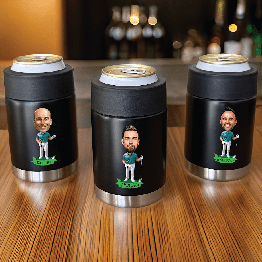Personalized Golfer Caricature Koozie