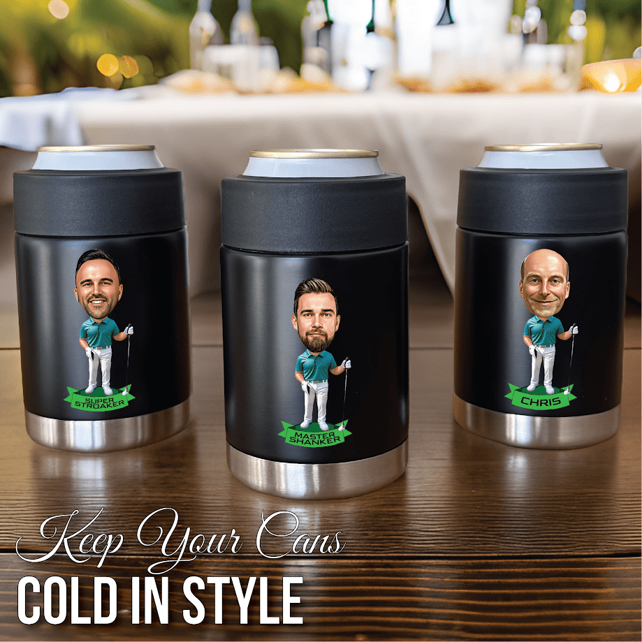 Personalized Golfer Caricature Koozie