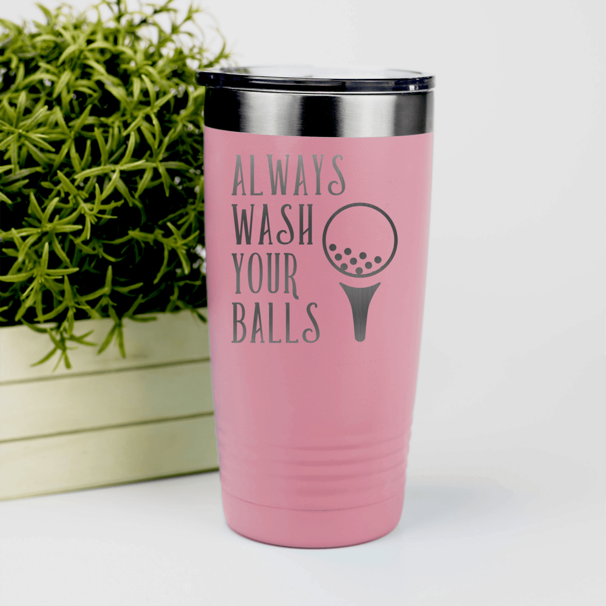 Salmon golf tumbler Always Wash Your Balls