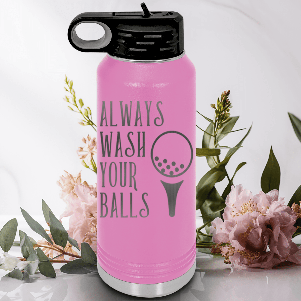 Light Purple golf water bottle Always Wash Your Balls