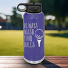 Purple golf water bottle Always Wash Your Balls