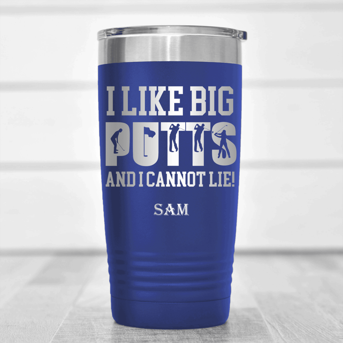 Blue Golf Tumbler With Baby Got Back Design