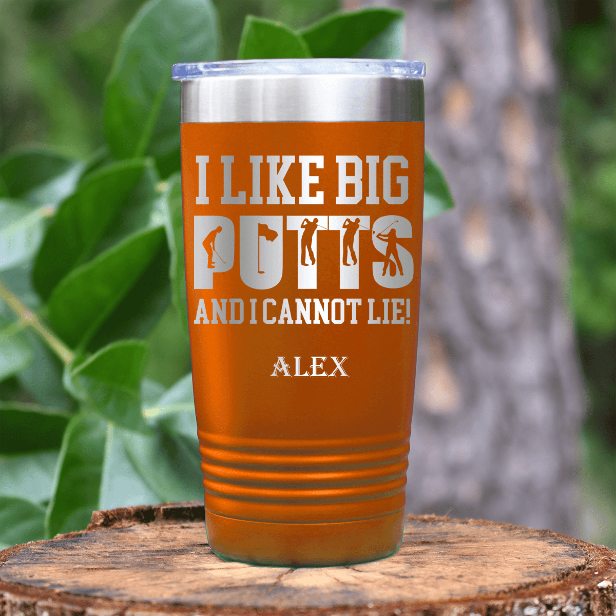 Orange Golf Tumbler With Baby Got Back Design