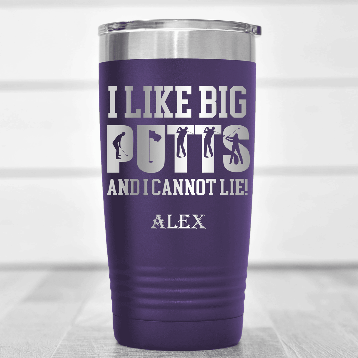 Purple Golf Tumbler With Baby Got Back Design