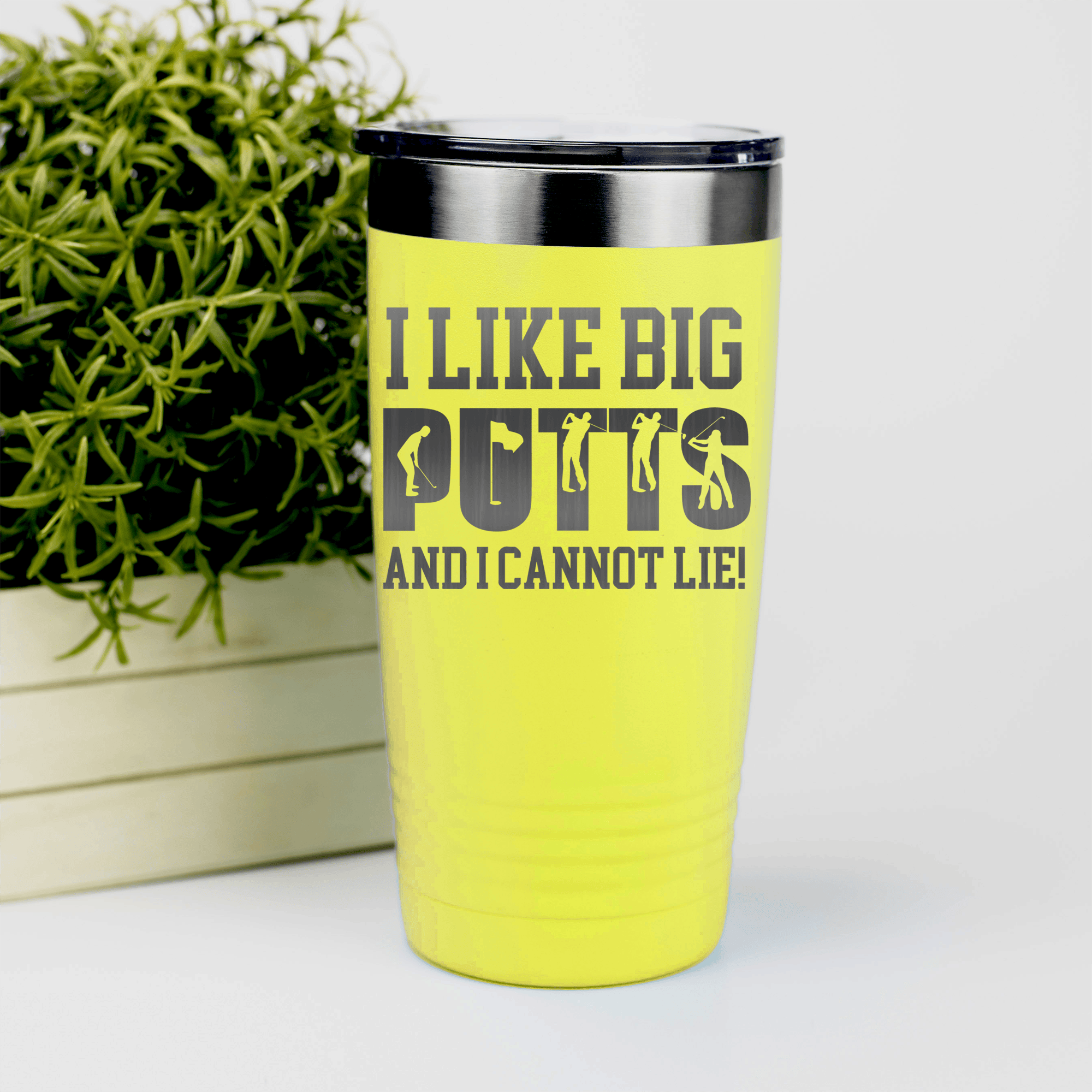 Yellow golf tumbler Baby Got Back