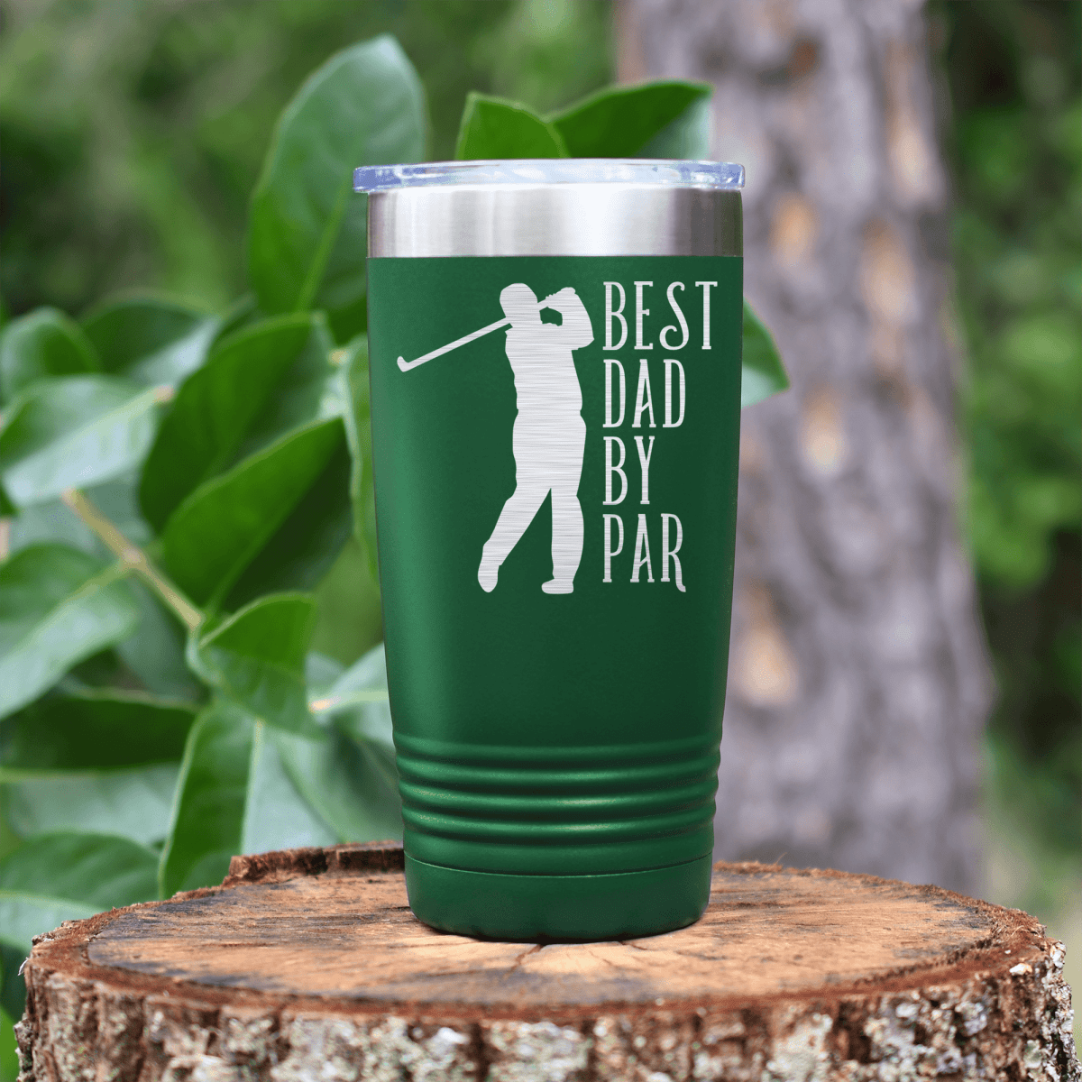 Green golf tumbler Best Dad By Par