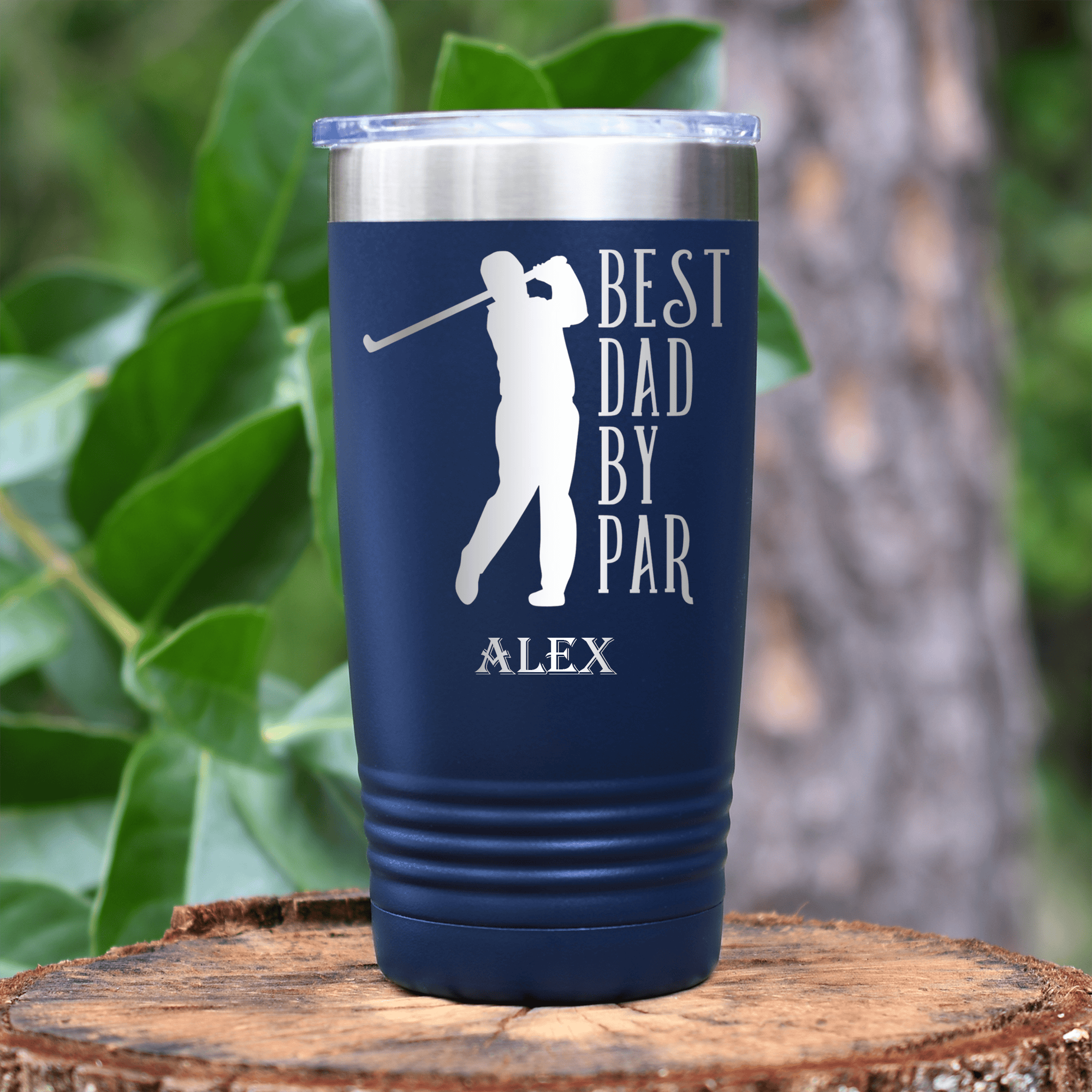 Navy Golf Tumbler With Best Dad By Par Design