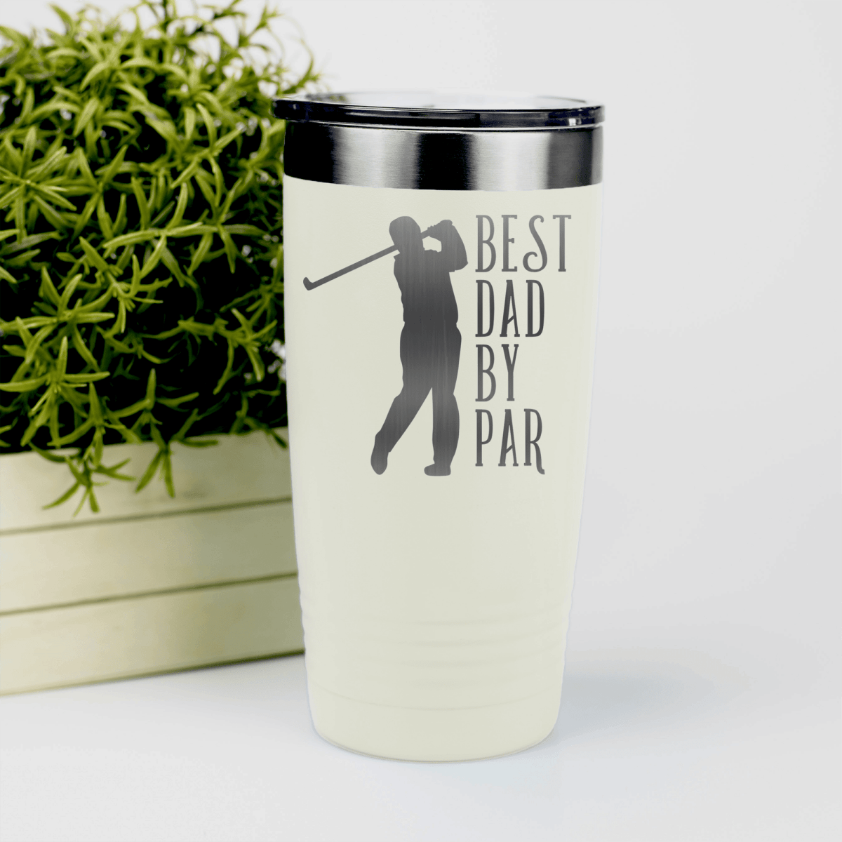 White golf tumbler Best Dad By Par