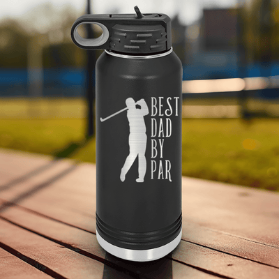 Black golf water bottle Best Dad By Par